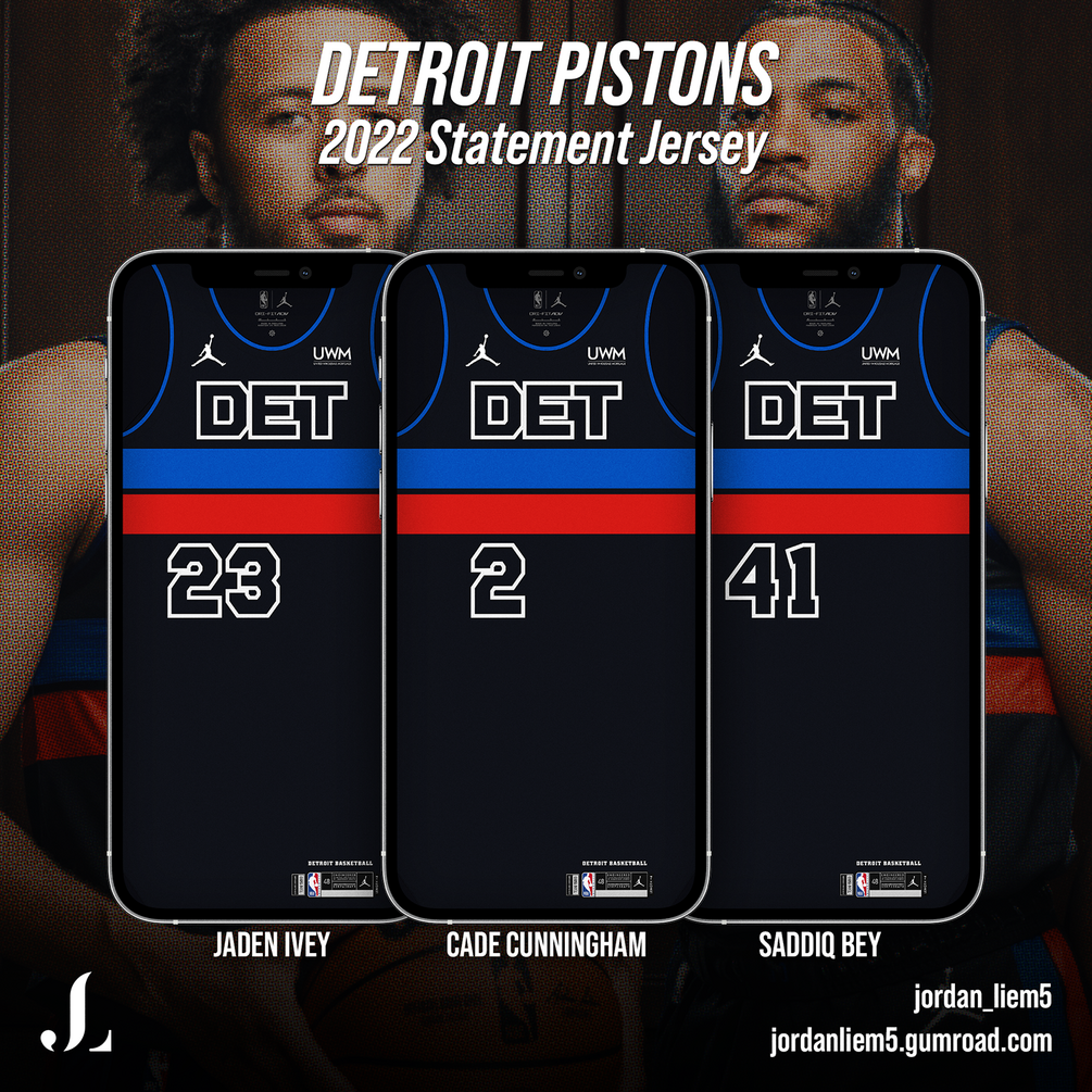 Detroit Pistons 2022 Statement Jersey Pack