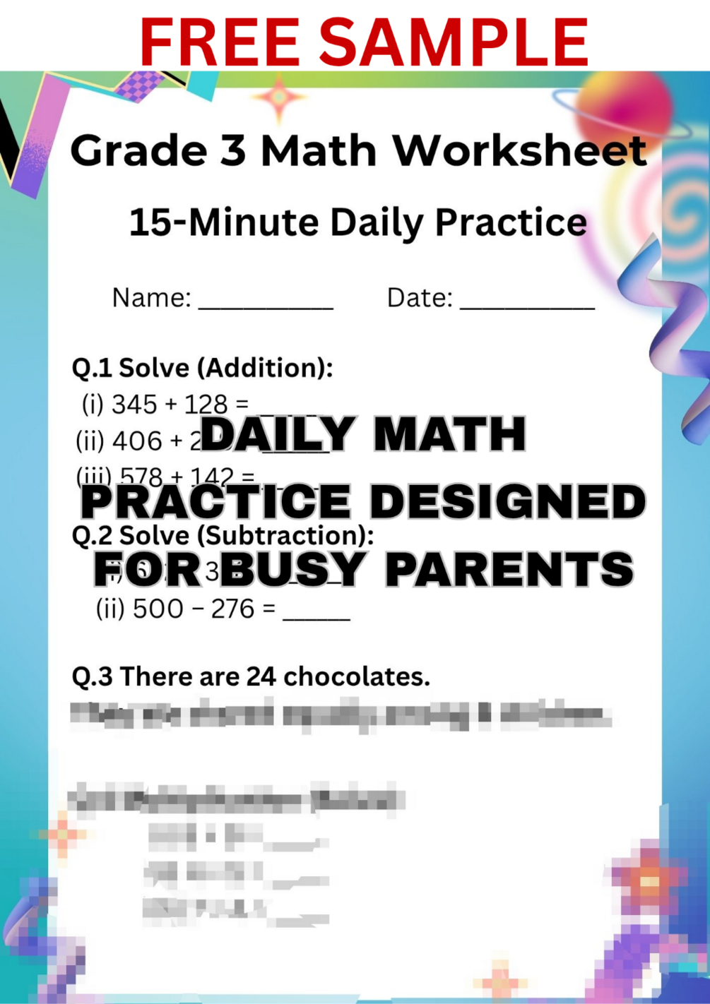 30-Day Math Practice Workbook (Grade 3) | Printable Worksheets PDF