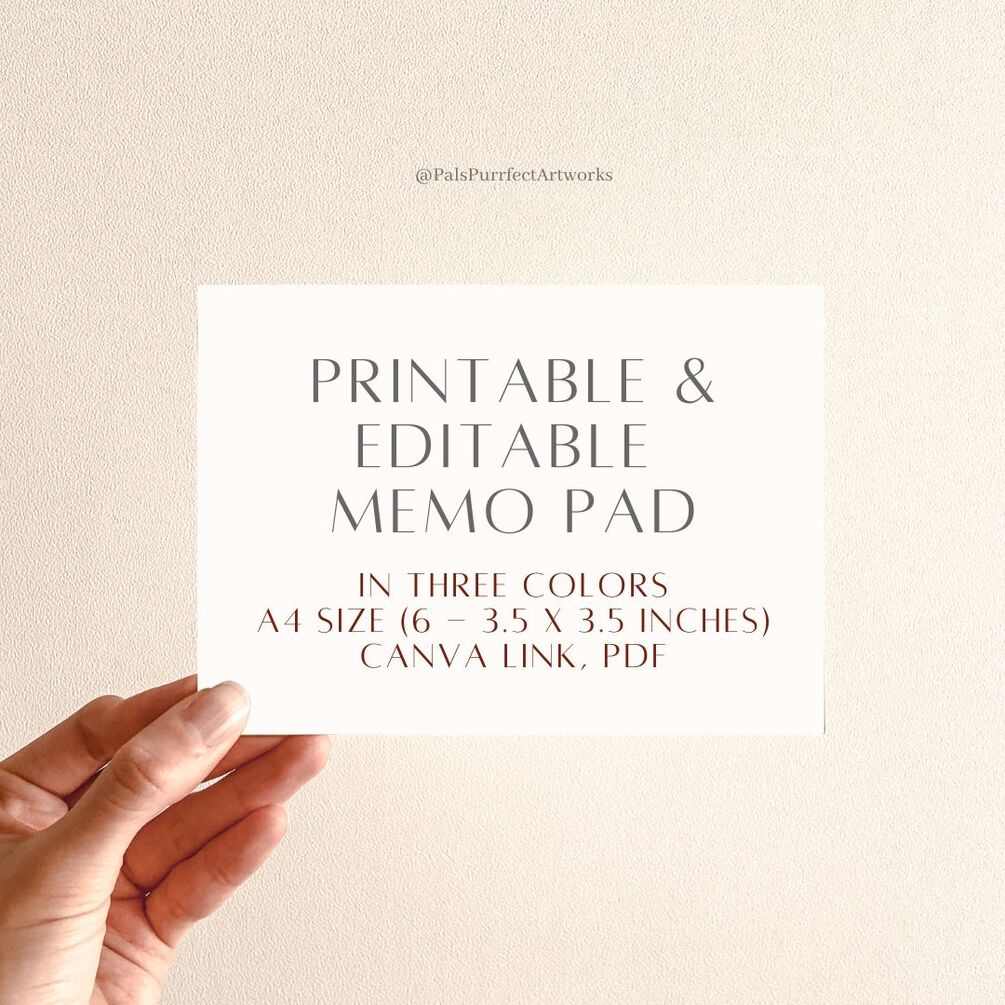 printable editable memo pad canva link