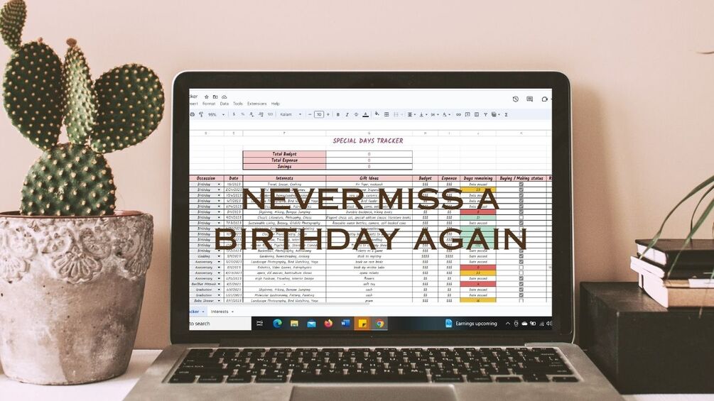 Birthdays and Special Days Tracker