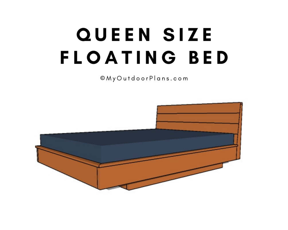 Floating queen deals bed frame diy