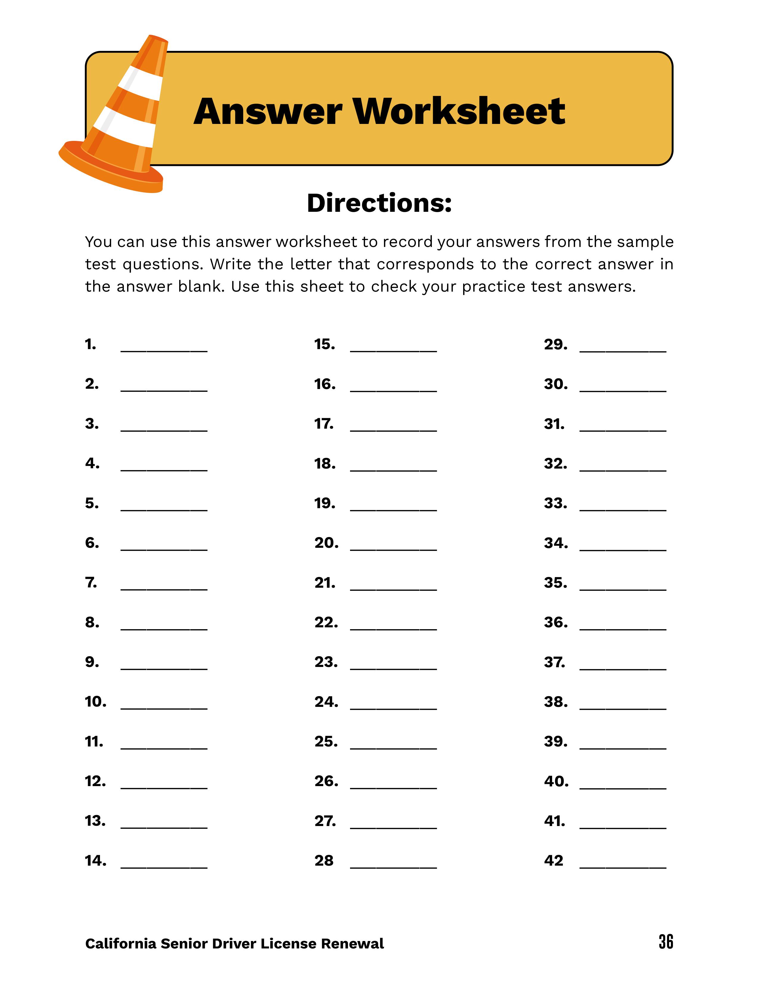 2023 california senior driver license renewal practice test