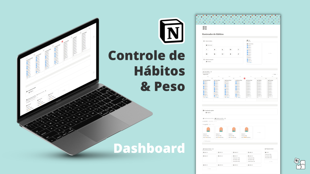 Controle de Hábitos & Peso Dashboard