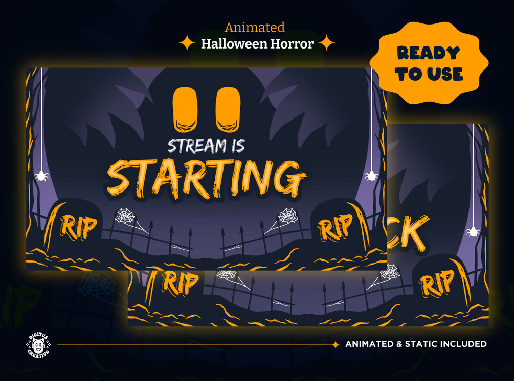 Halloween Horror Animated Stream Overlay Pack\Bundle Stream Screen