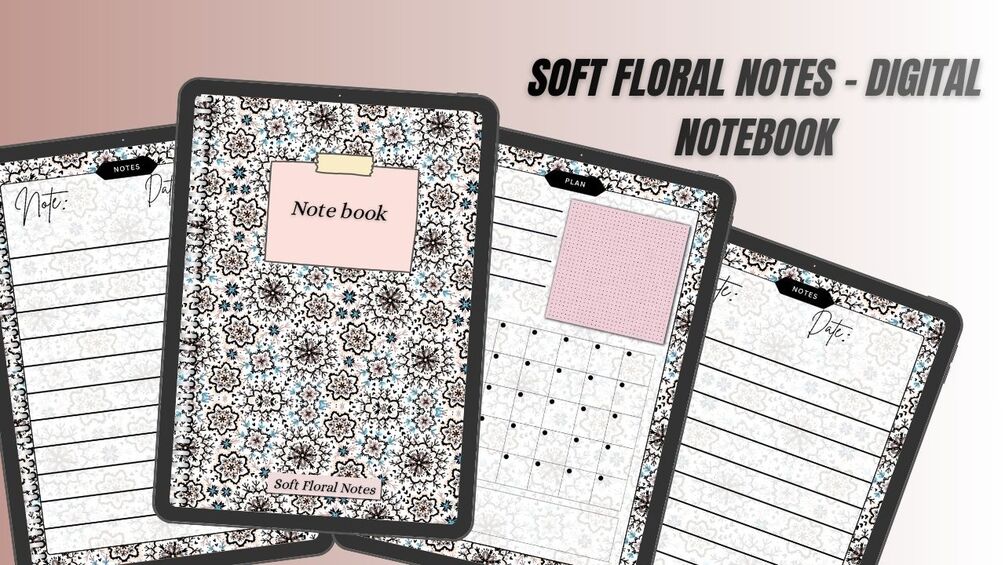 Soft Floral Notes – Digital Notebook (PDF)