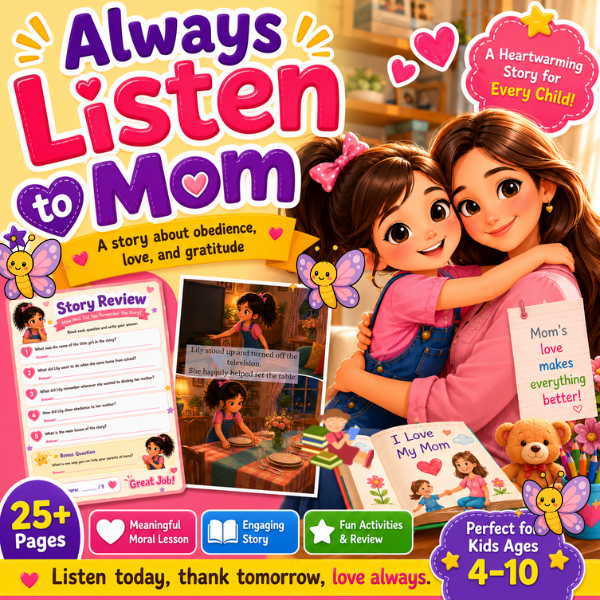 Obedience, Love & Gratitude Storybook for Kids | Printable PDF