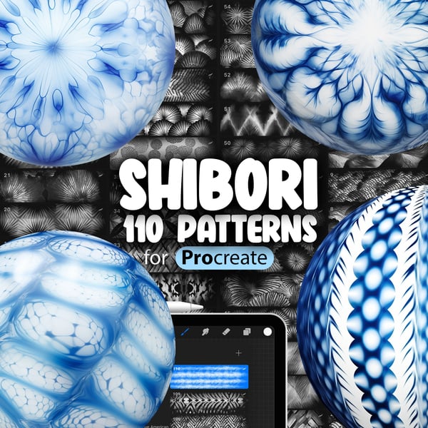 110 Procreate Shibori Patterns Collection by ProCreativeBreeze