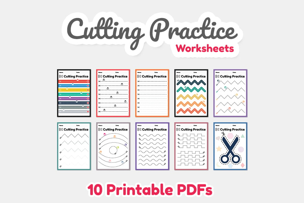 Scissor Skills Cutting Worksheet for kids