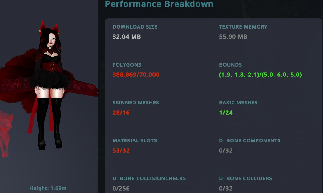 JIAYANG THE SHADOW KITSUNE (DPS) VRChat Avatar 3 skin tones, 5