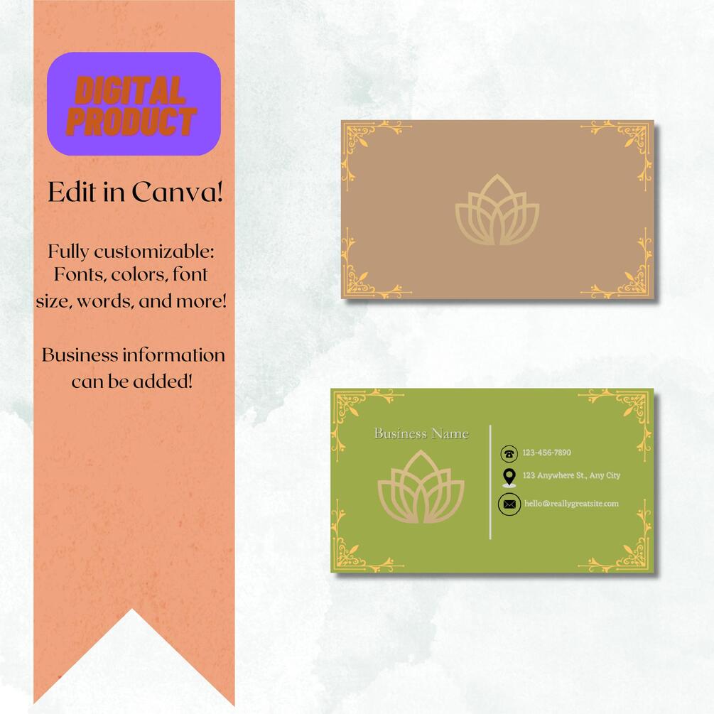 Editable Business Card Canva Template 3