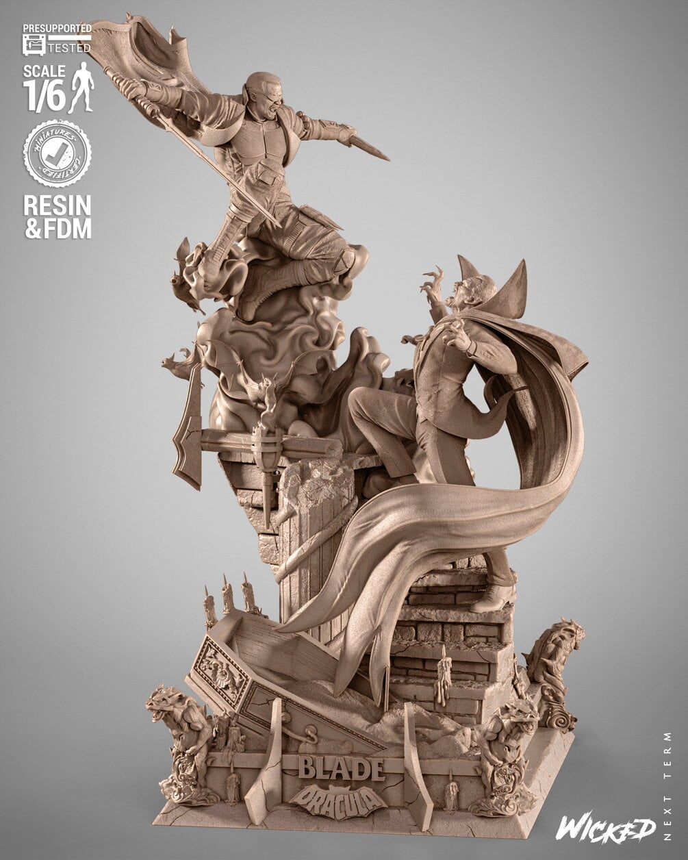 Wicked Marvel October 2025 Term Blade VS Dracula Diorama: Tested and ready for 3D printing