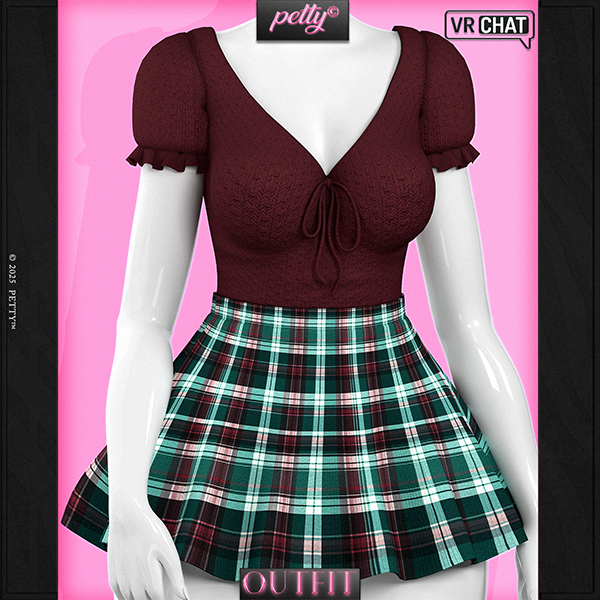 119 ꒰ა 🎀 ໒꒱ DRESS OUTFIT | VRCHAT VTUBE 3D GAME ASSET BY PETTY by PETTY STORE©
