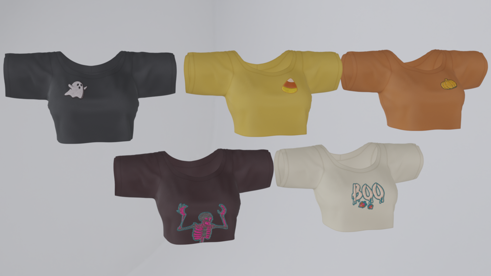 Loose Crop Top, Faux Cloth Sim, VRChat