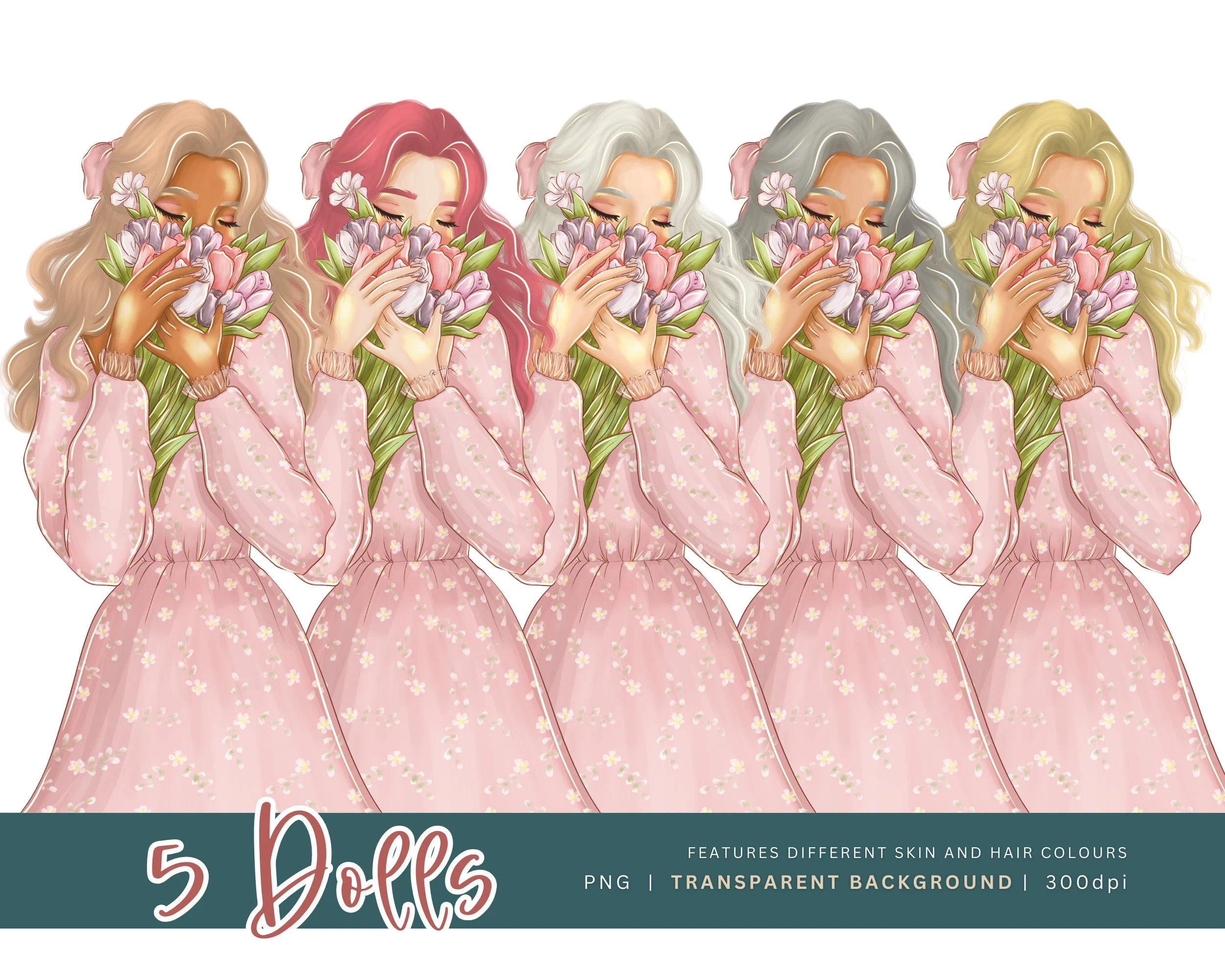 Springtime Splendor Easter Clipart: Hand-Drawn PNGs for Crafts, Decor ...