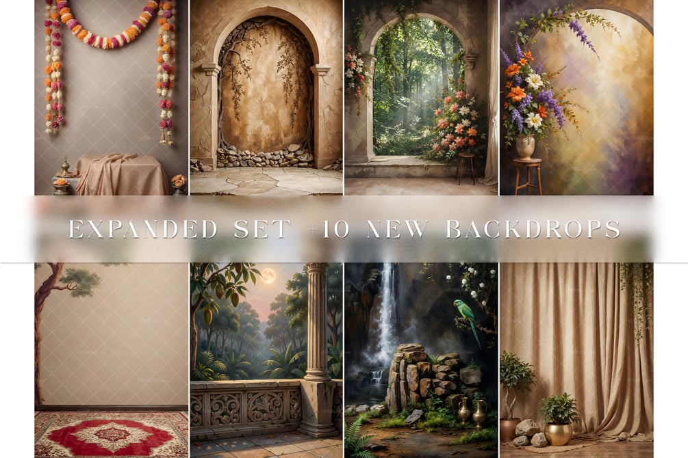 AI DIGITAL BACKDROPS: 50 Versatile Digital Backdrops