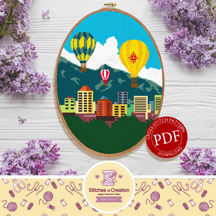Albuquerque Digital Download Cross Stitch Pattern