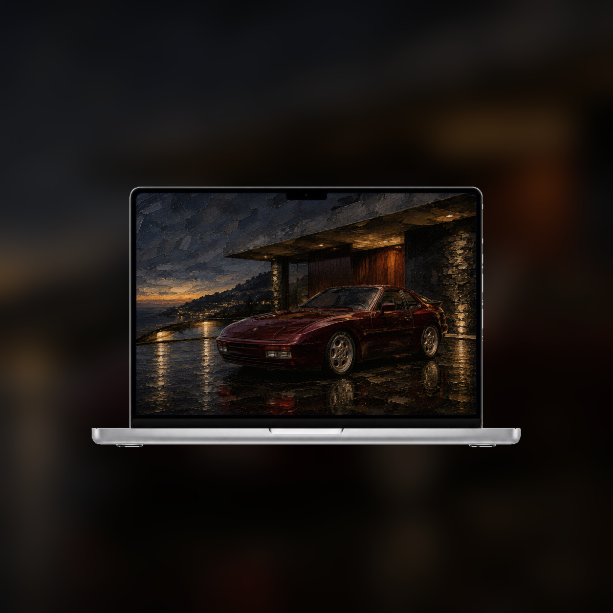 944 Turbo wallpaper displayed on a MacBook