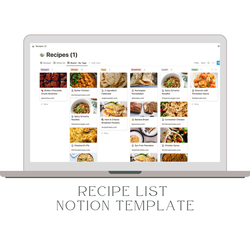 Recipe List Notion Template