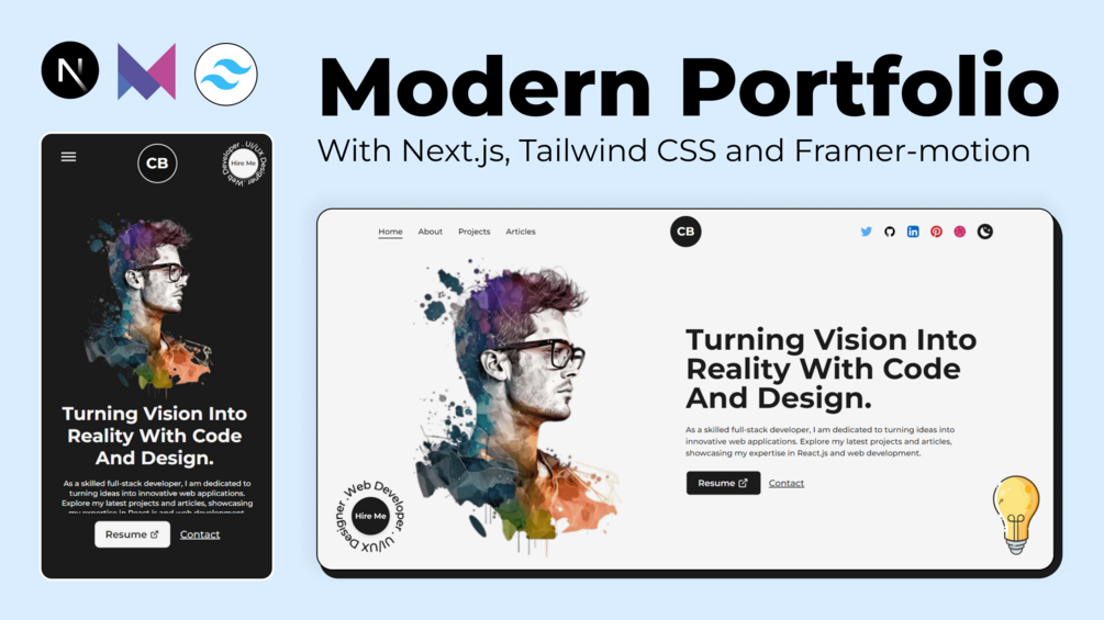 Next.js Portfolio Website Template⭐ A Stunning Professional Portfolio