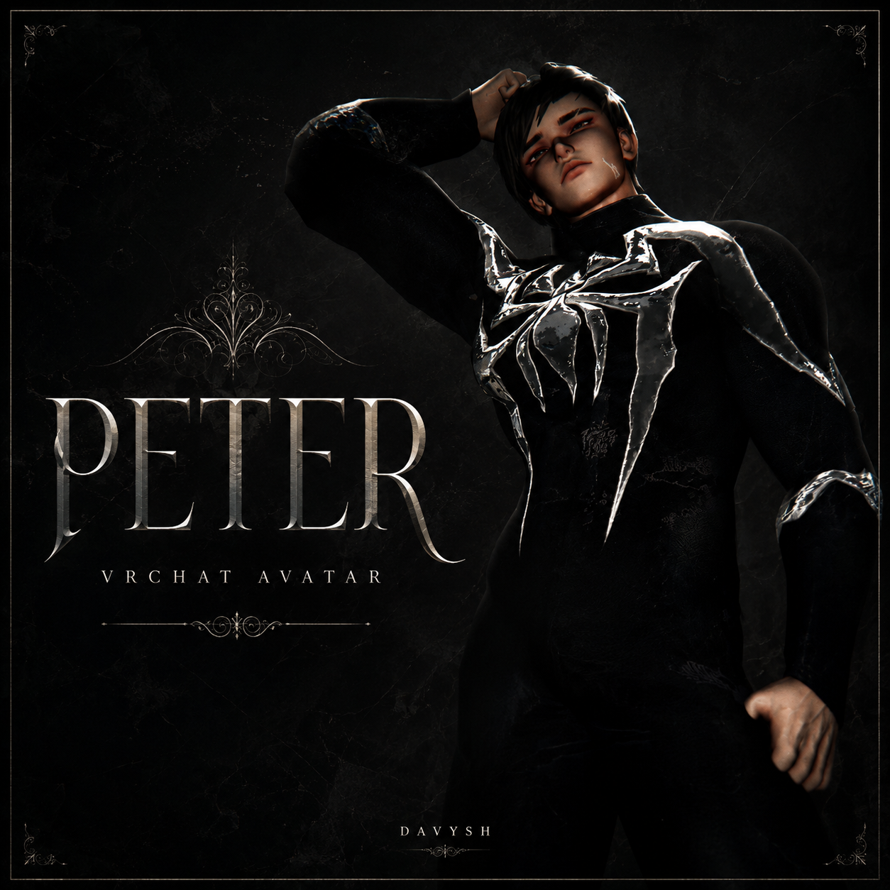 Peter symbiote chrome branding render