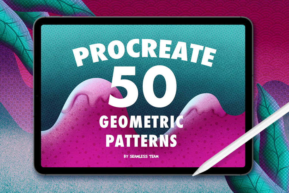 50 GEOMETRIC PATTERN BRUSHES FOR PROCREATE by SeamlessTeam