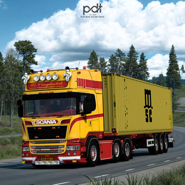 Scania R580 V8 + Trailer "M.Vreugdenhil Transport" by PlatinumDesignTruck