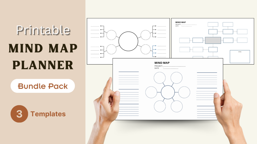 Mind Map Planner, Printable Mind Map Template, Study Guide, Brain Dump ...