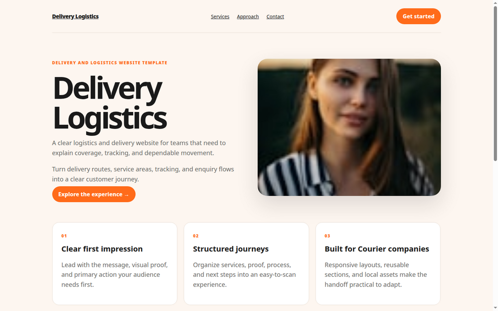 Animated mobile walkthrough of the Delivery Site website