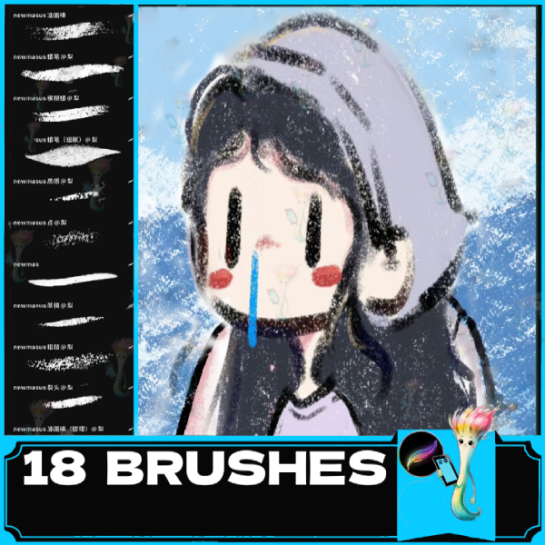 shading brushes, oil pastel brush, procreate pencil, crayon brush, procreate texture, procreate brush set, procreate brushes digital brushes by best procreate brushes