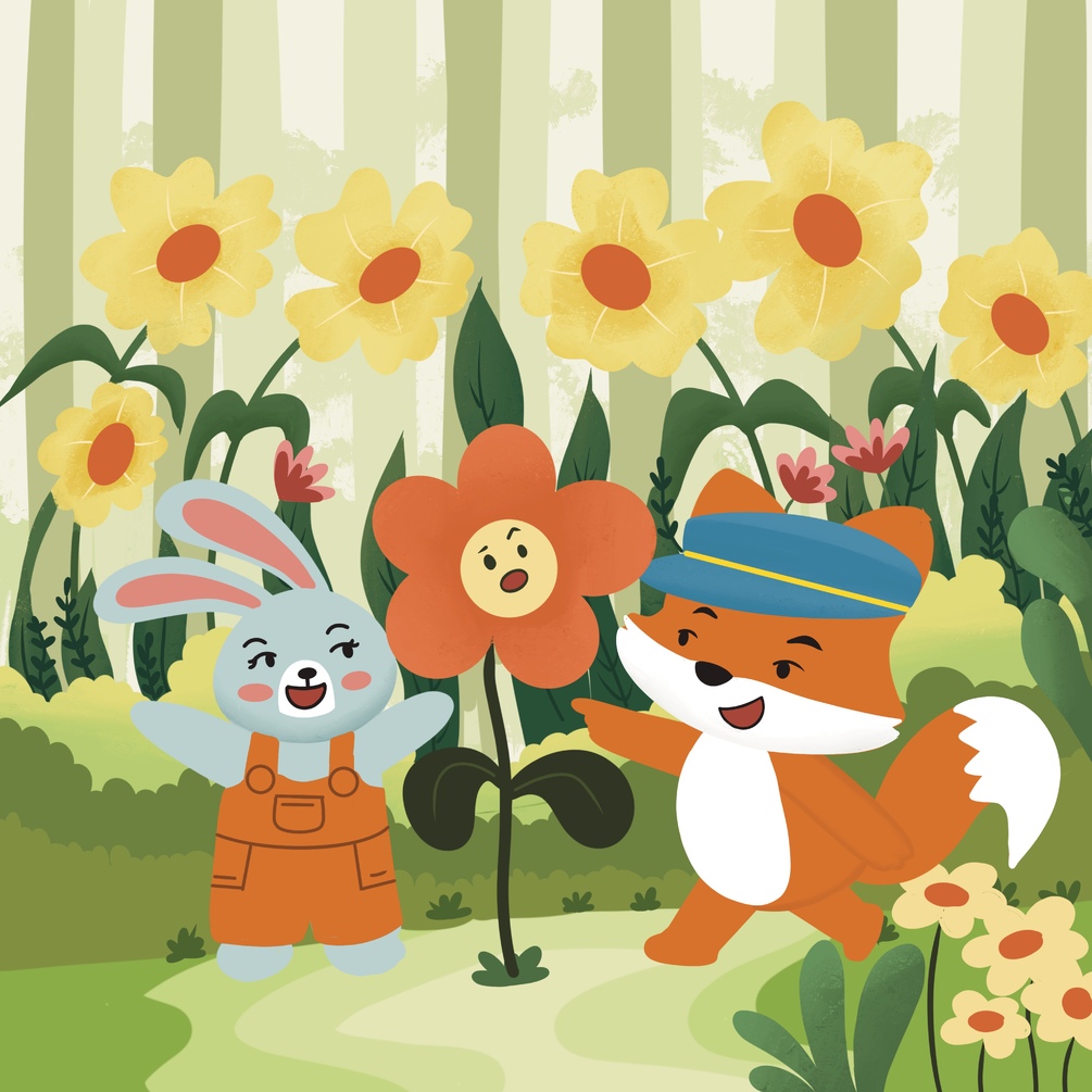 Illustration Fox And Bunny