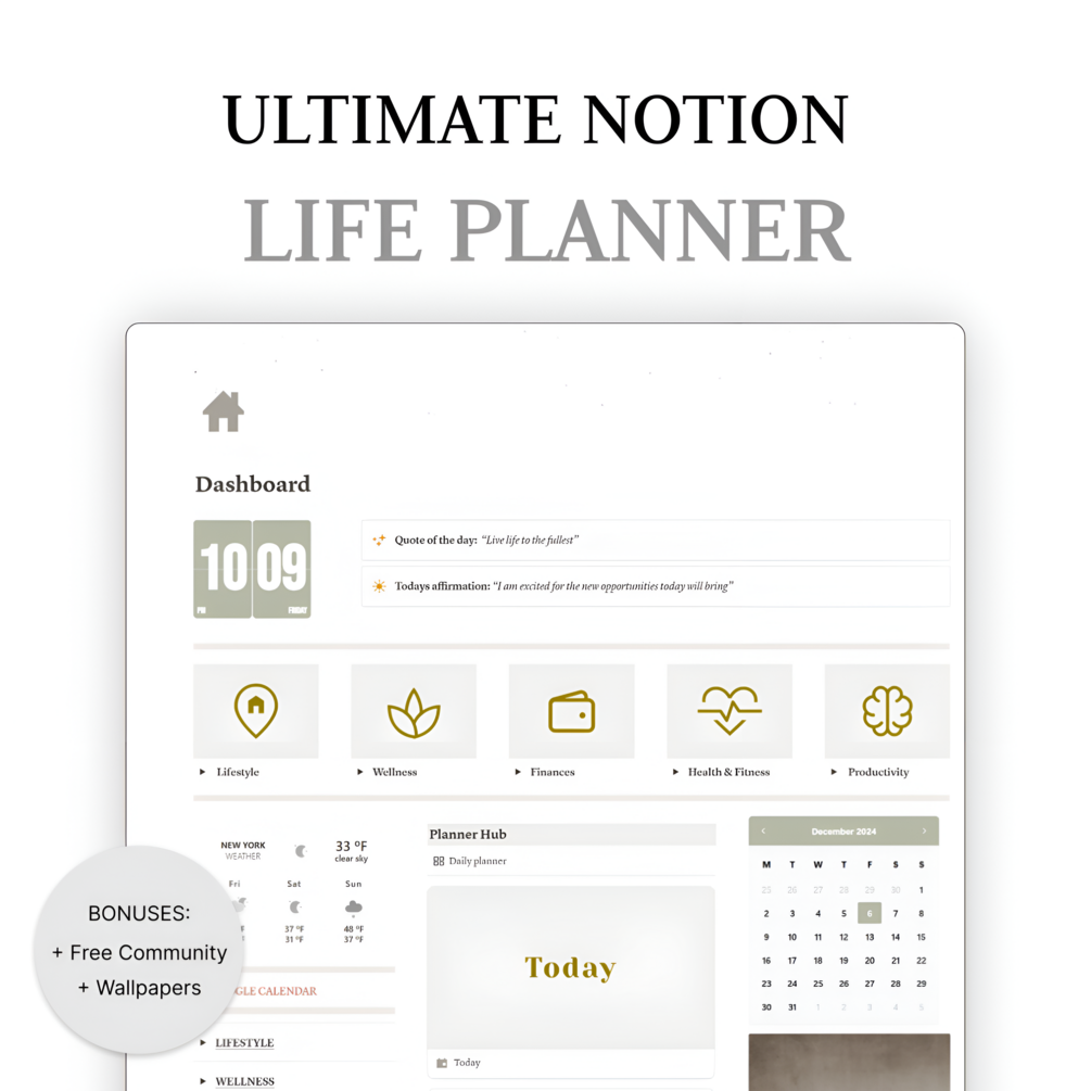 Ultimate Notion Life Planner Bonuses