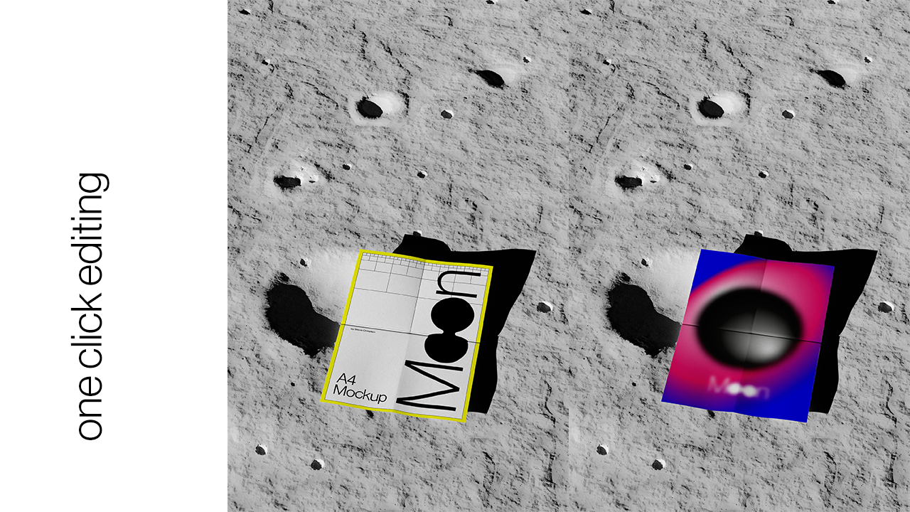 A4 Poster Moon Mockup AM01