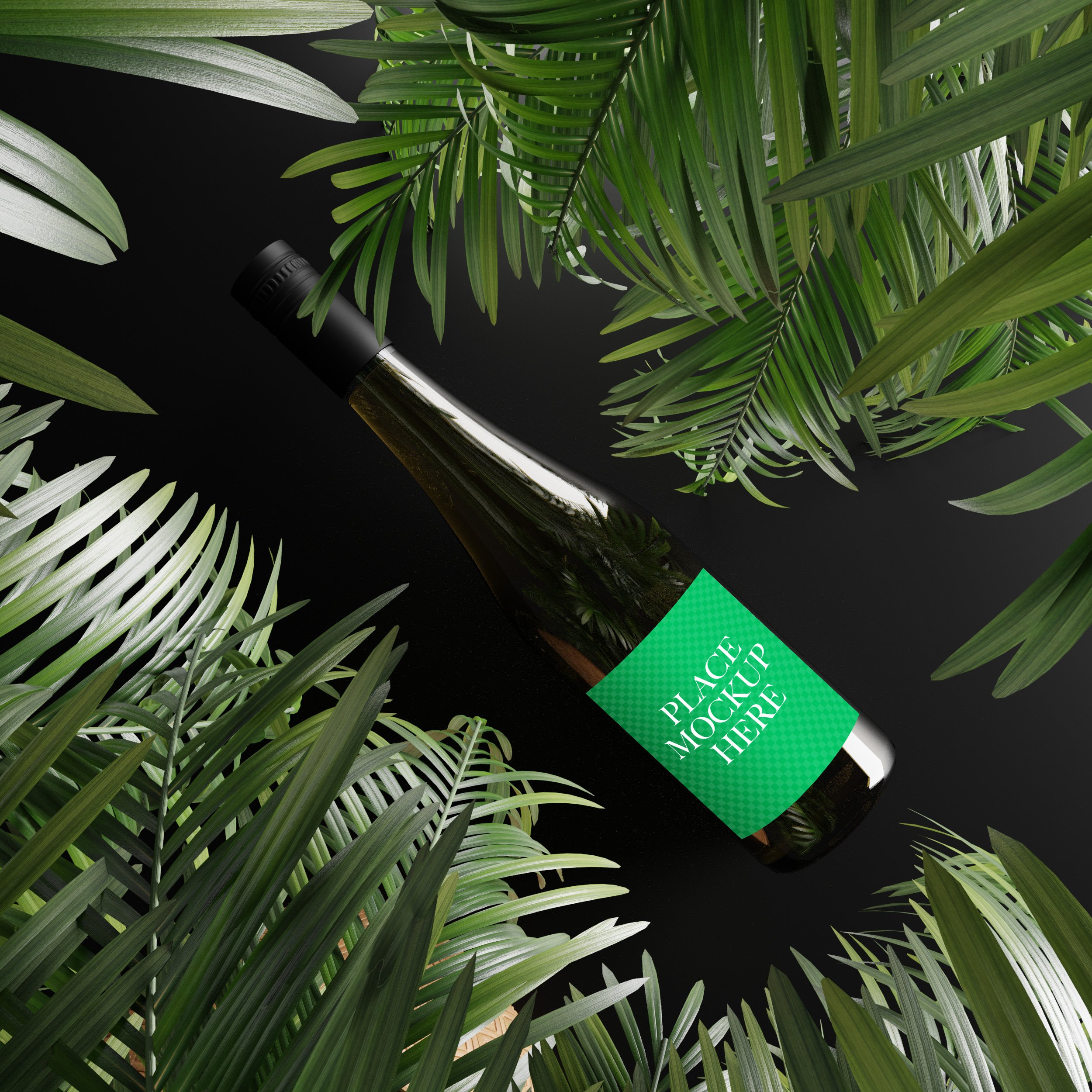 FREE: wine bottle mockups - 5 views