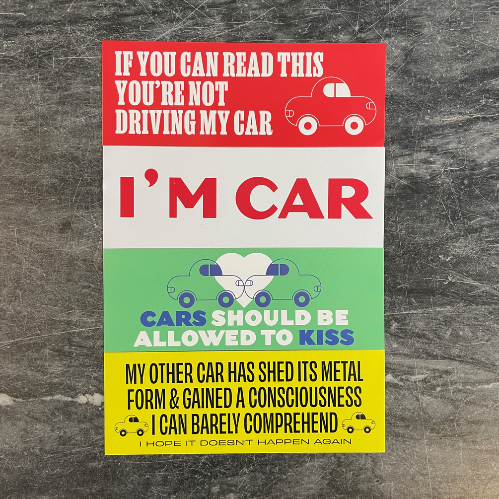 The Car Collection Set of 4 Bumper Stickers