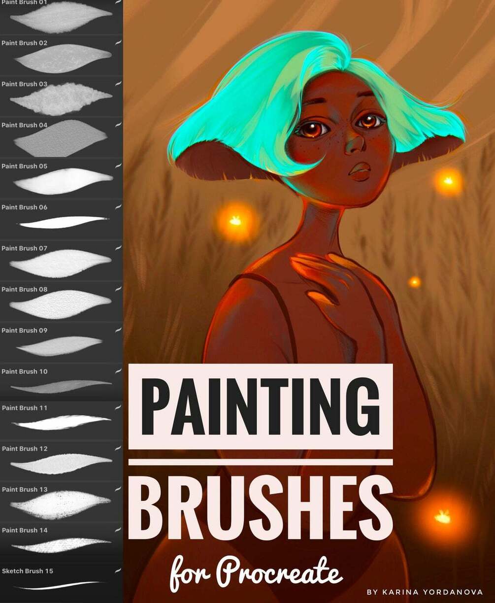 15 Painting Brushes (FOR PROCREATE) by karina.yordanova.art