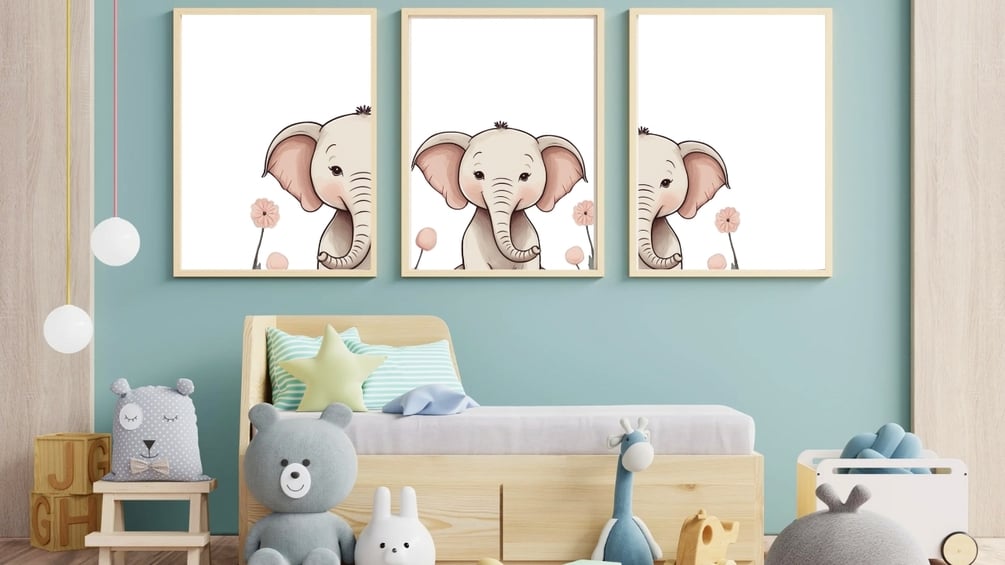 Nursery Wall Art Set of 15 Colorful Prints, Playroom Print Wall Decor ...