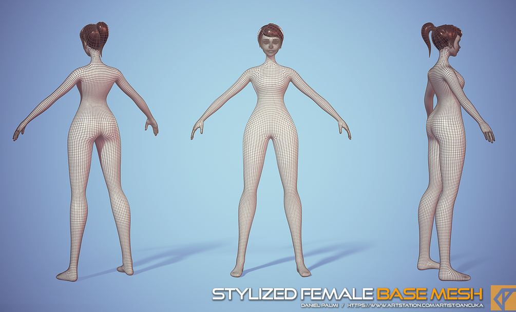 Stylized Female Base Mesh - Body