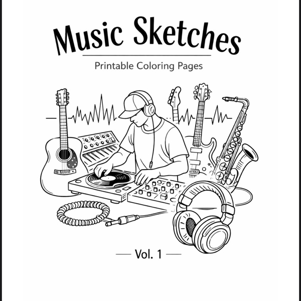 Music Sketches Coloring Book Preview