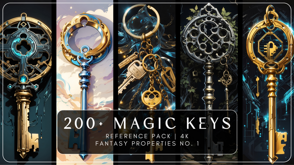 200+ Magical Keys | Reference Pack | 4K | Fantasy Properties No. 1