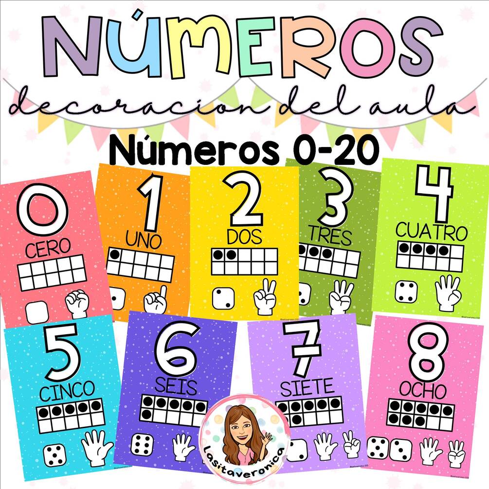 Carteles con números. Arcoíris. Decoración el aula / Numbers Posters ...