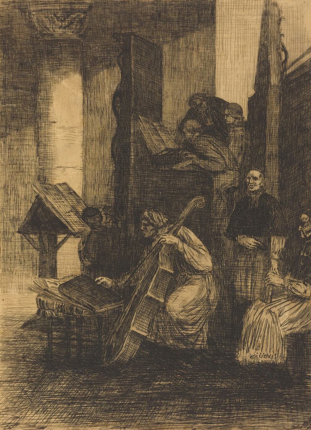 Choir in a Spanish Church by Alphonse Legros