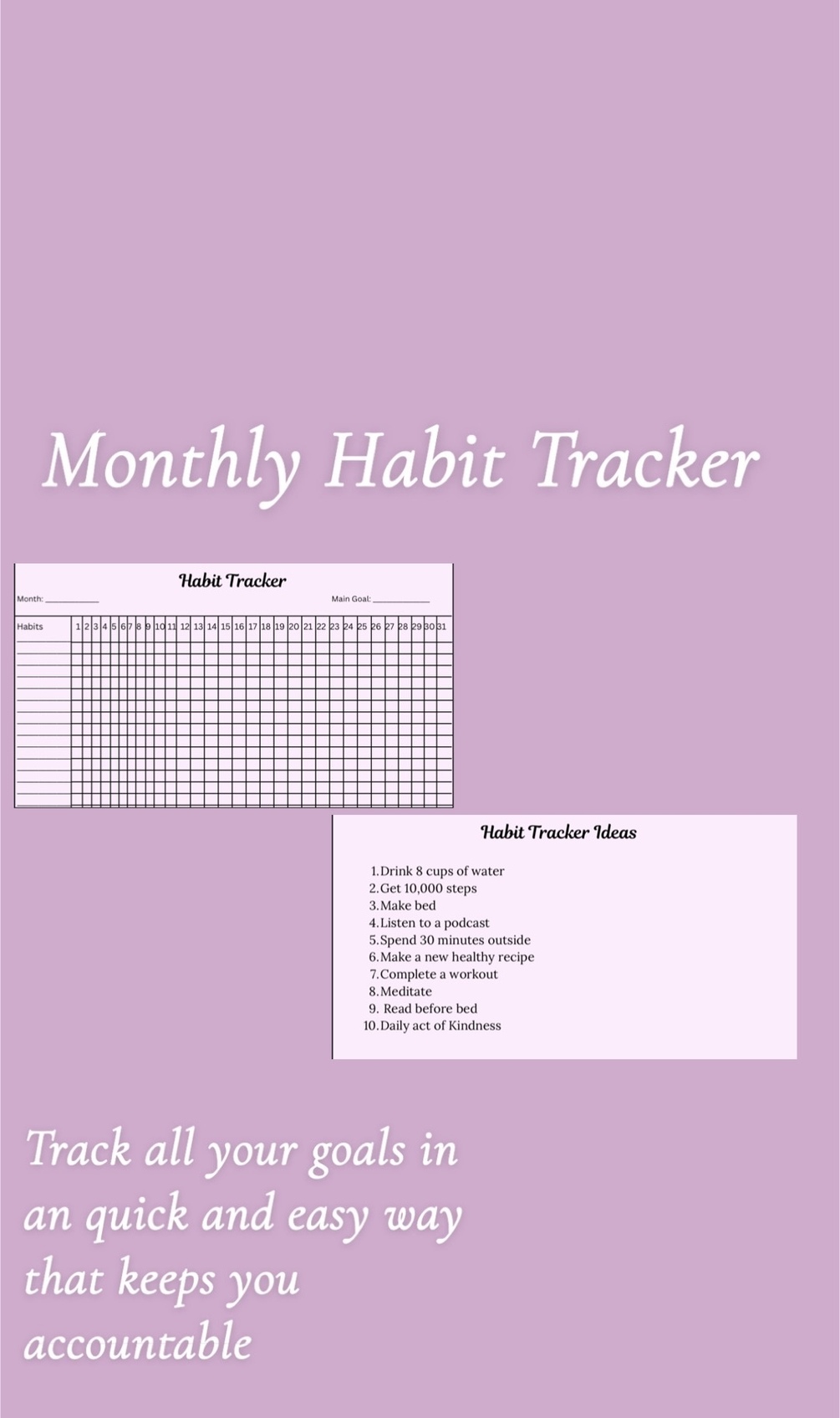 Monthly habit tracker