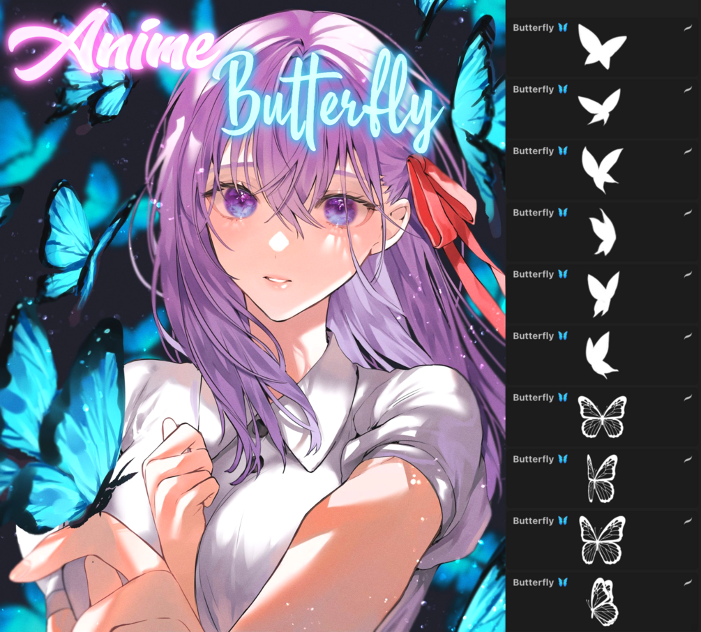 Butterfly brush pack for procreate! by ~Attki~