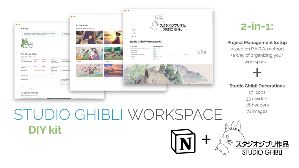 Notion Template Studio Ghibli Workspace Kit