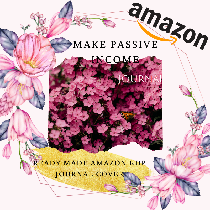 Pink Flowers with Monarch Butterfly - Amazon KDP Journal Cover
