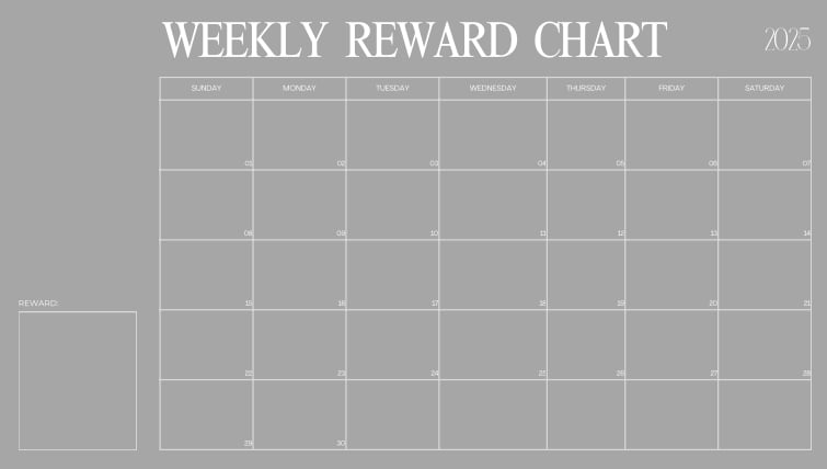 WEEKLY REWARD CHART - PRINTABLE