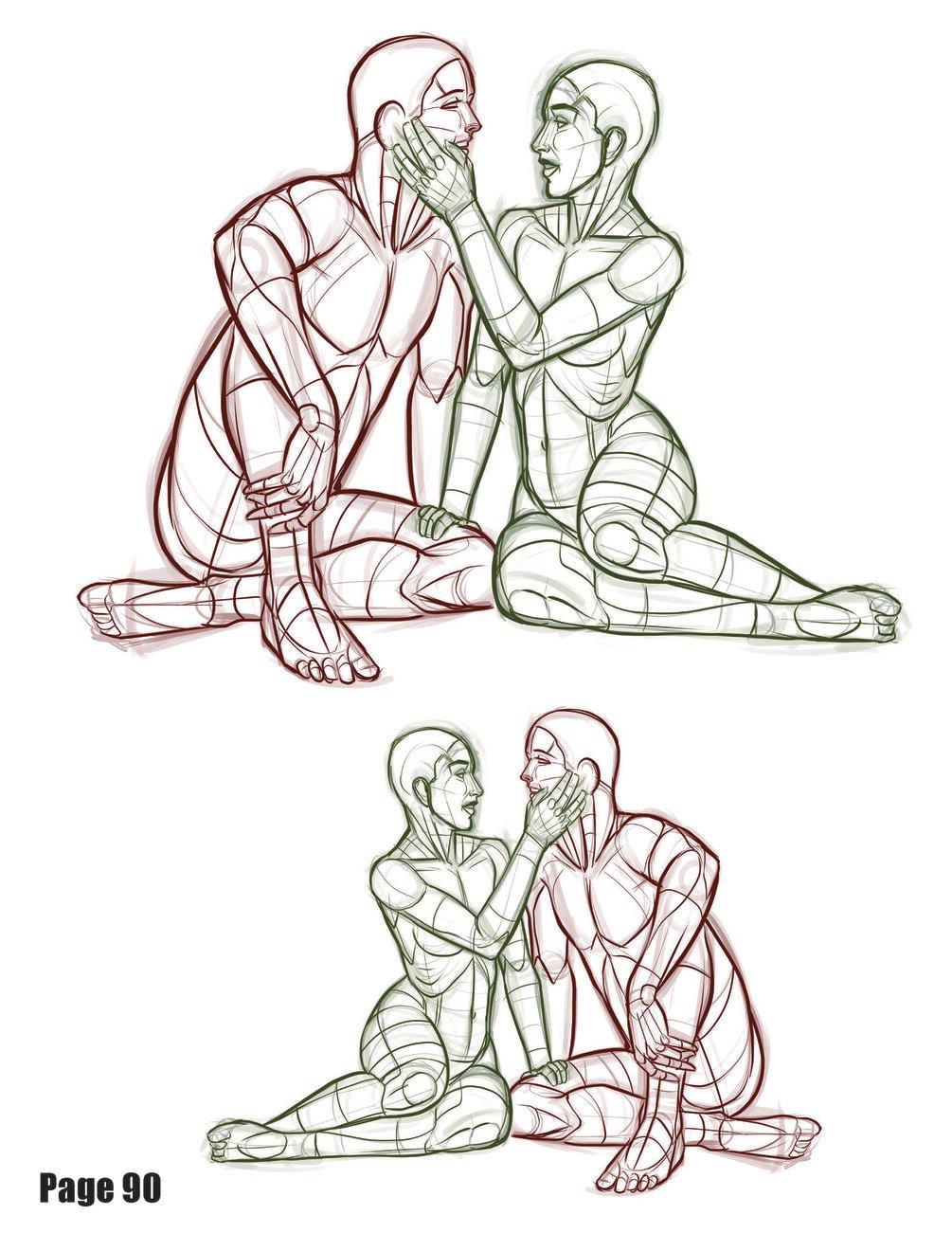 PoseMuse on X: From Poses For Artists Book 4 - Couples Poses. PDF