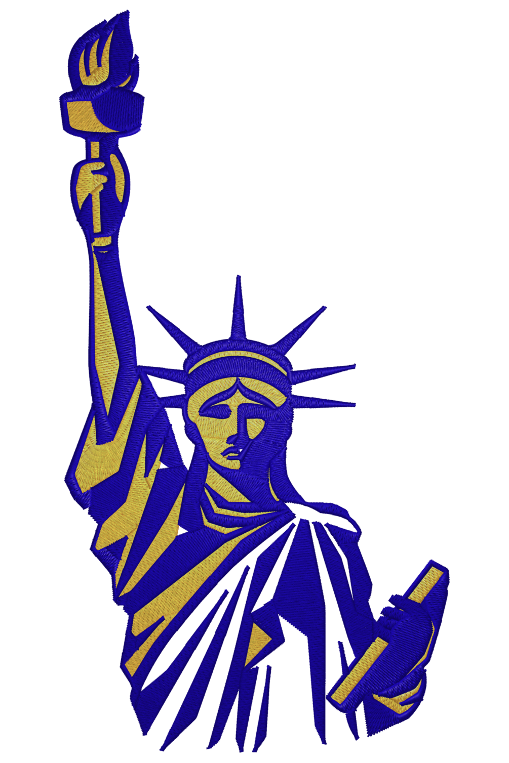 Statue of liberty embroidery design