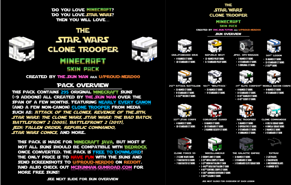 Minecraft Star Wars Skin Packs Bundle