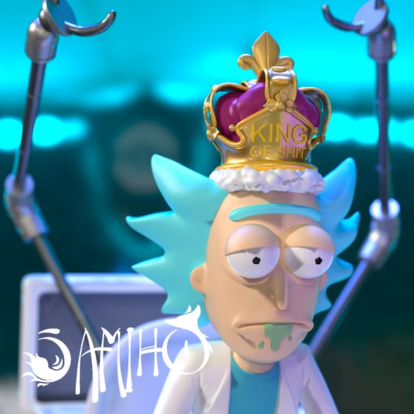 Samiho Studios - Rick King of Shit Diorama: STLs ready for printing